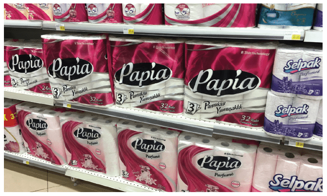 Added-value: major supermarket chains offer a range of tissue products from premium brand suppliers to various economy goods, both imported and locally made