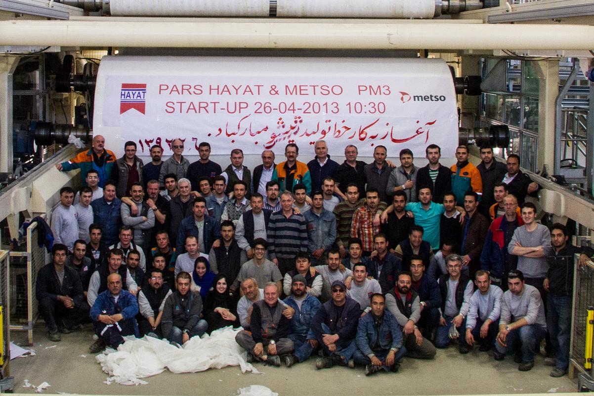 Turkey: Pars Hayat Kagit tissue mill started up on 26 April 2013 in Iran
