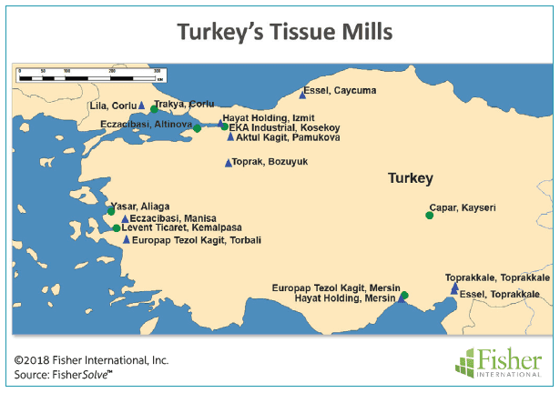 Figure 1: Turkey’s tissue mills