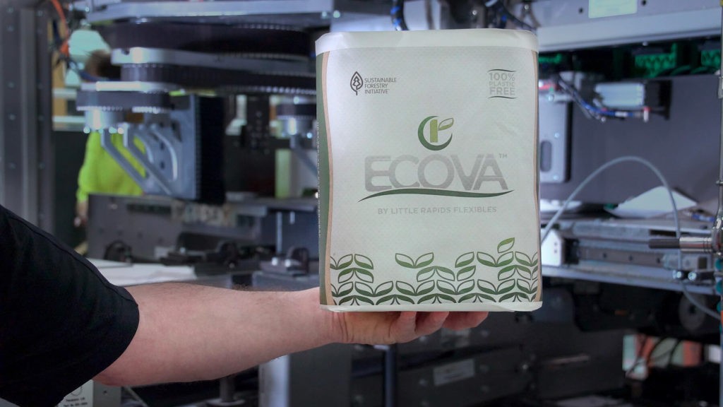 Finished package using Ecova paper overwrap on Infinity Eclipse T4 wrapper